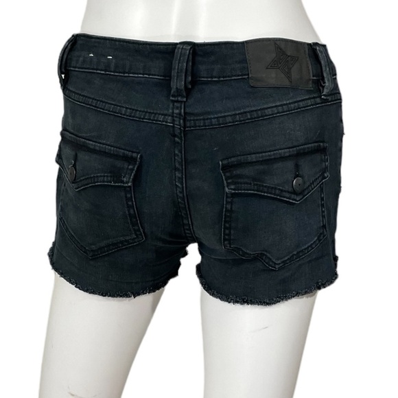 BCBG Black Cut Off Raw Hem Jean Shorts Size 25 - Picture 3 of 8